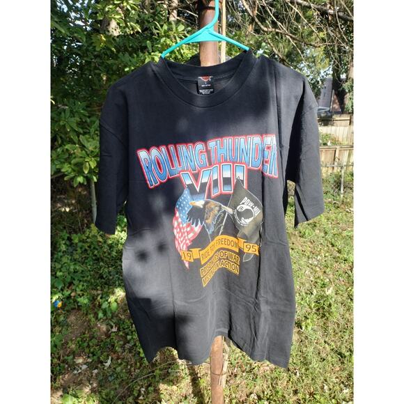 Vintage 1995 Rolling Thunder t-shirt Harley Davidson Washington DC Single Stitch - Picture 1 of 8